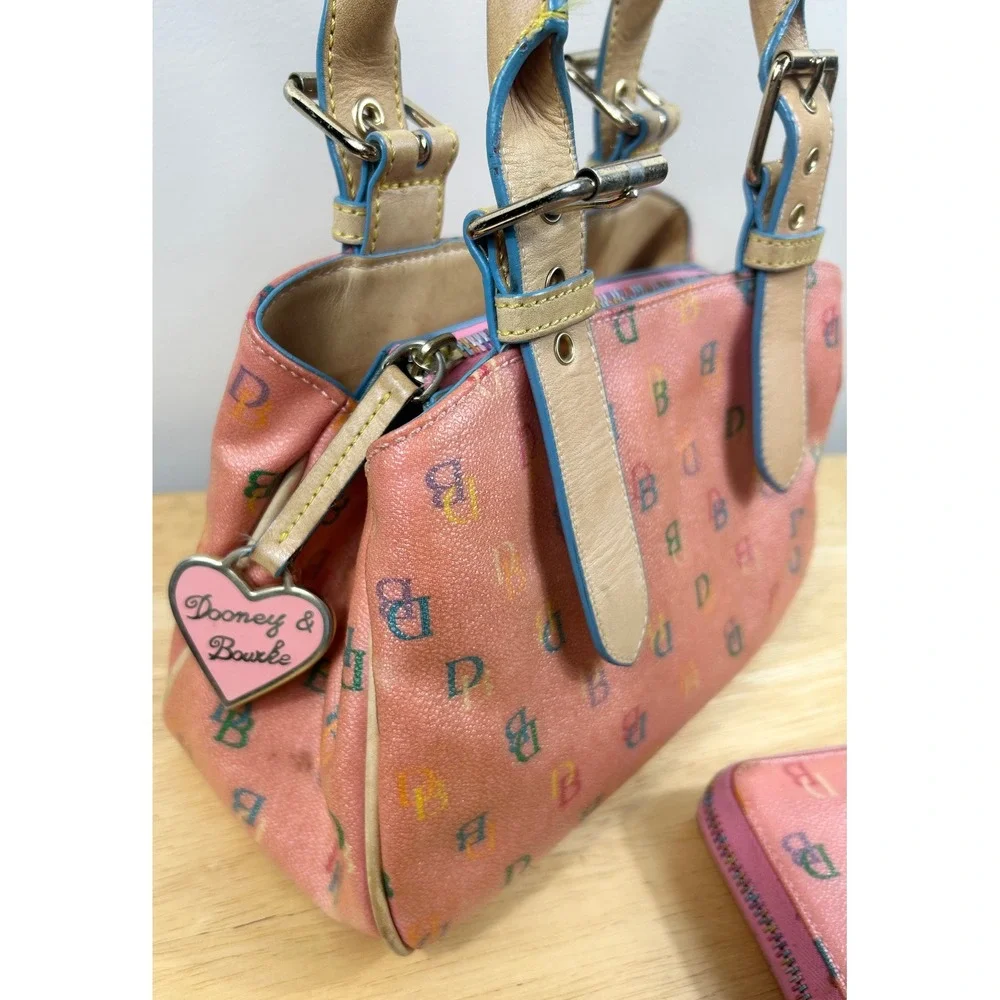 VTG Y2K Dooney & Bourke Satchel Wallet SET 